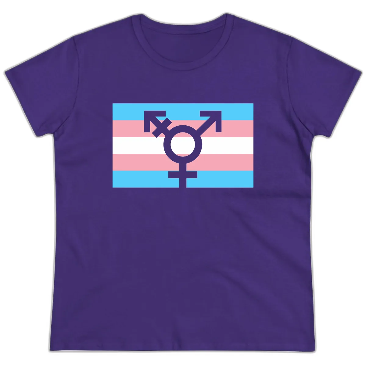 Transgender Pride Flag Symbol Ladies Tee in Purple