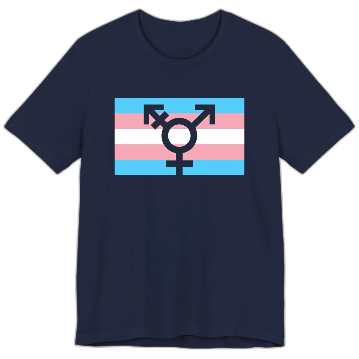 Transgender Pride Flag Symbol Premium T-Shirt in Navy
