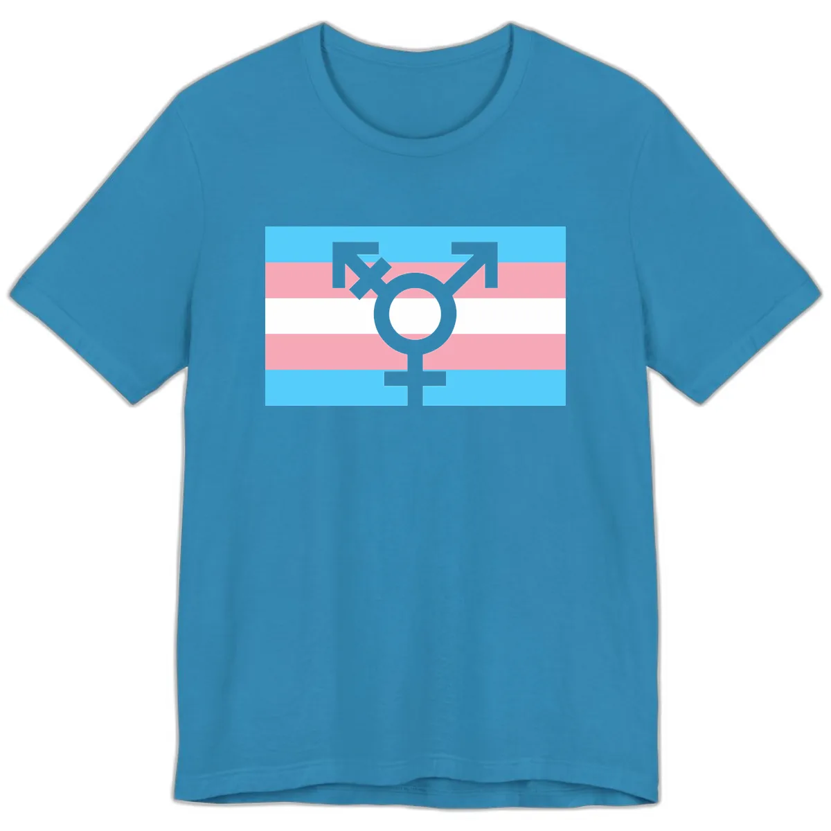 Transgender Pride Flag Symbol Premium T-Shirt in Aqua
