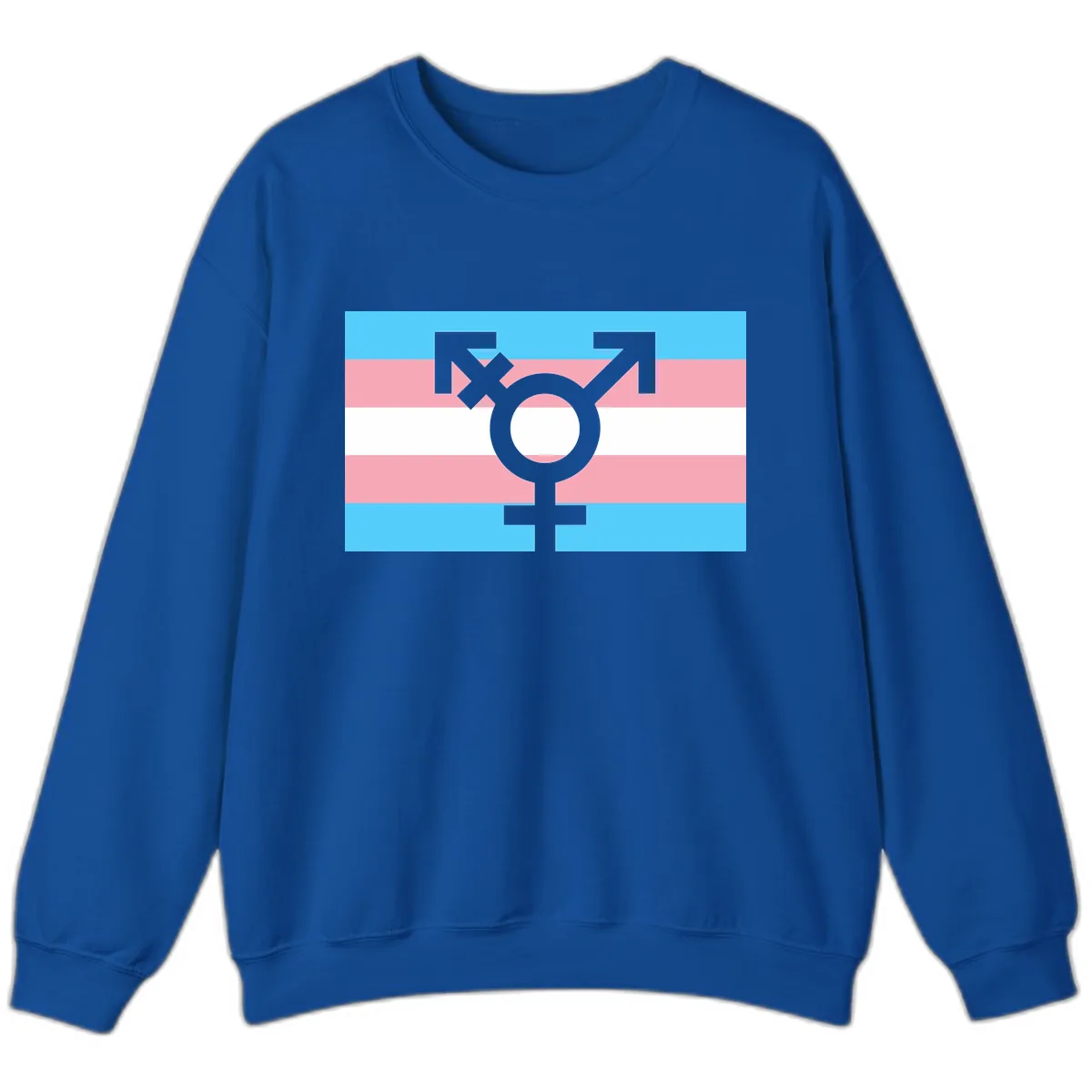 Transgender Pride Flag Symbol Sweatshirt in Royal
