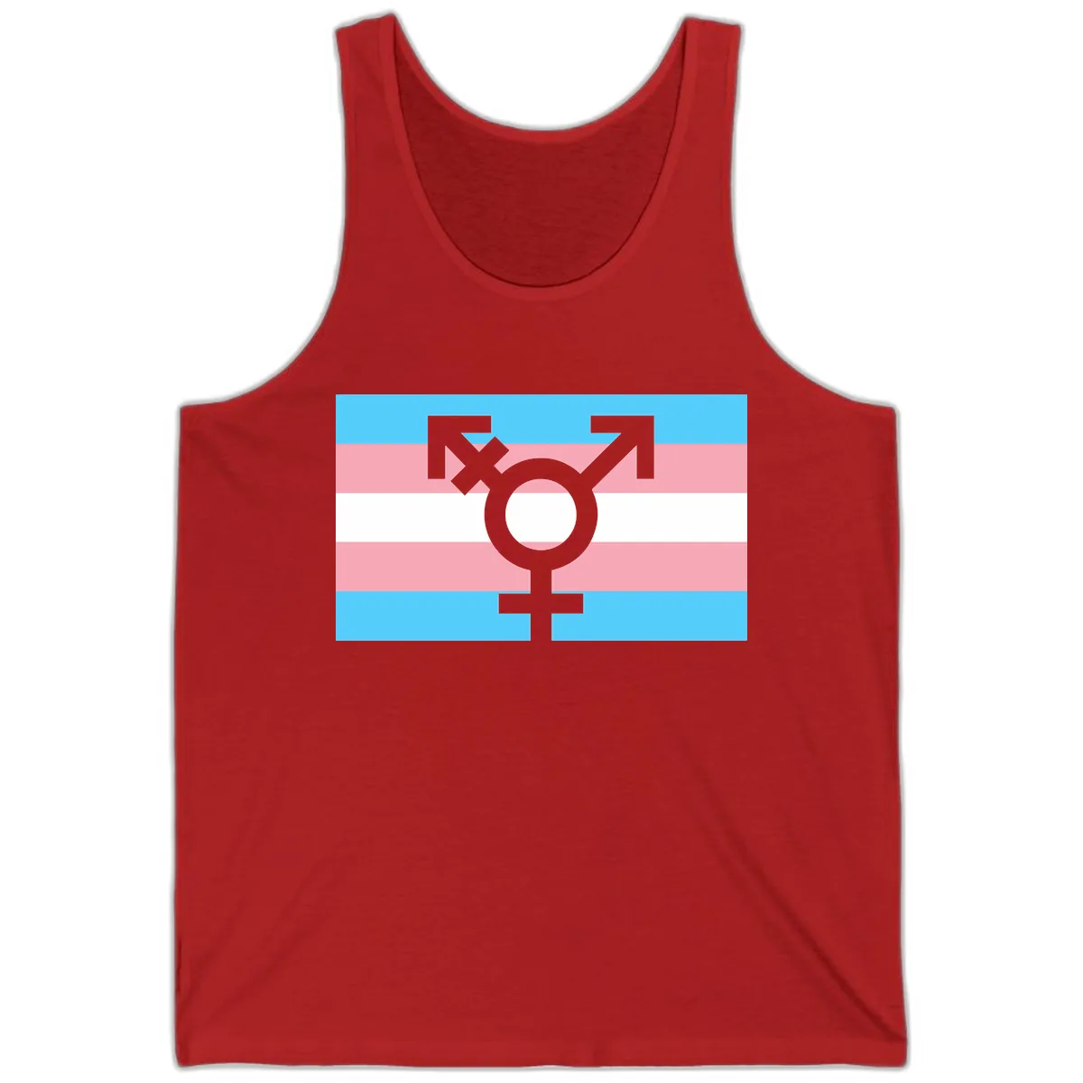 Transgender Pride Flag Symbol Tank in Red
