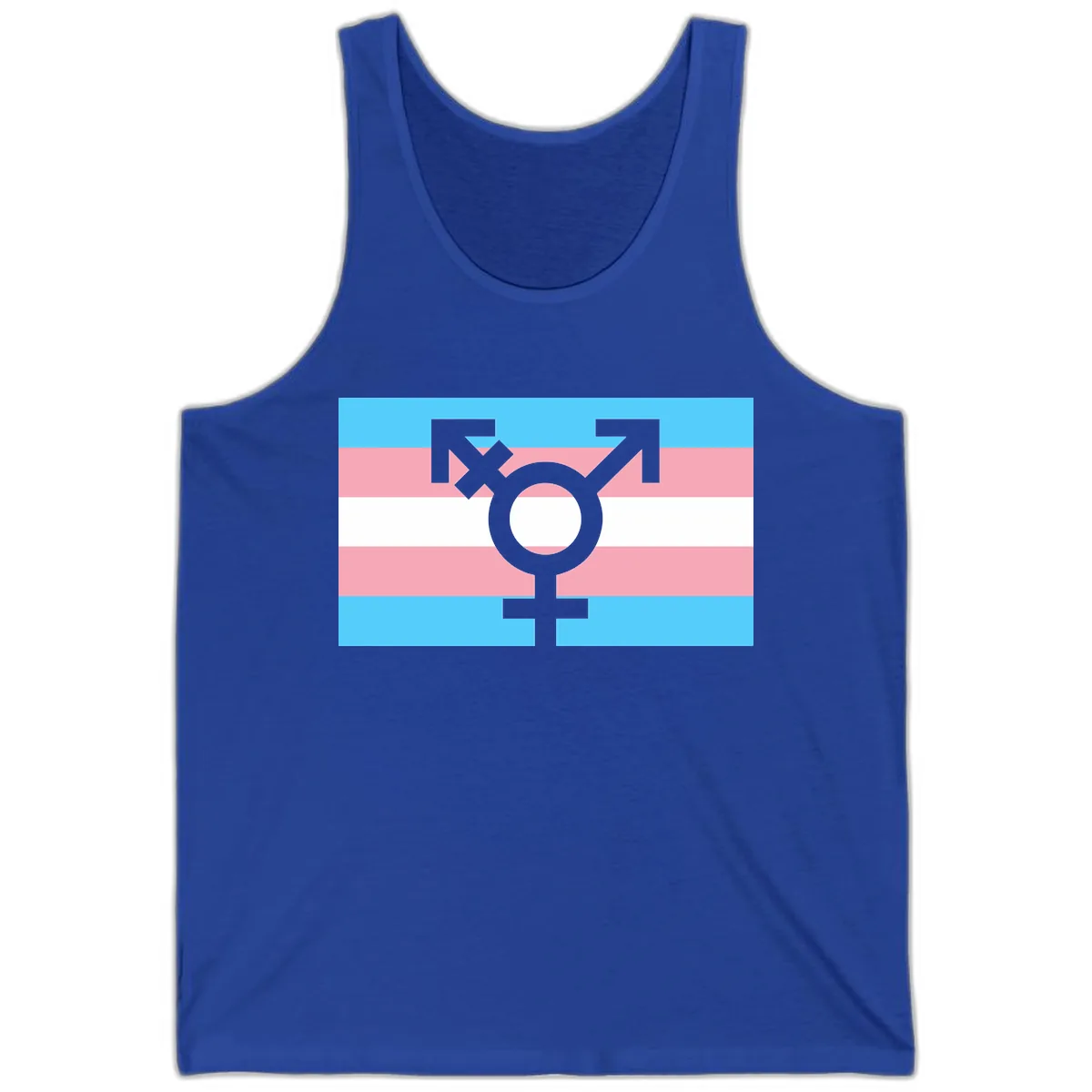 Transgender Pride Flag Symbol Tank in True Royal