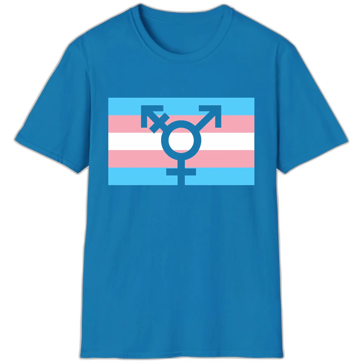 Transgender Pride Flag Symbol T-Shirt in Sapphire