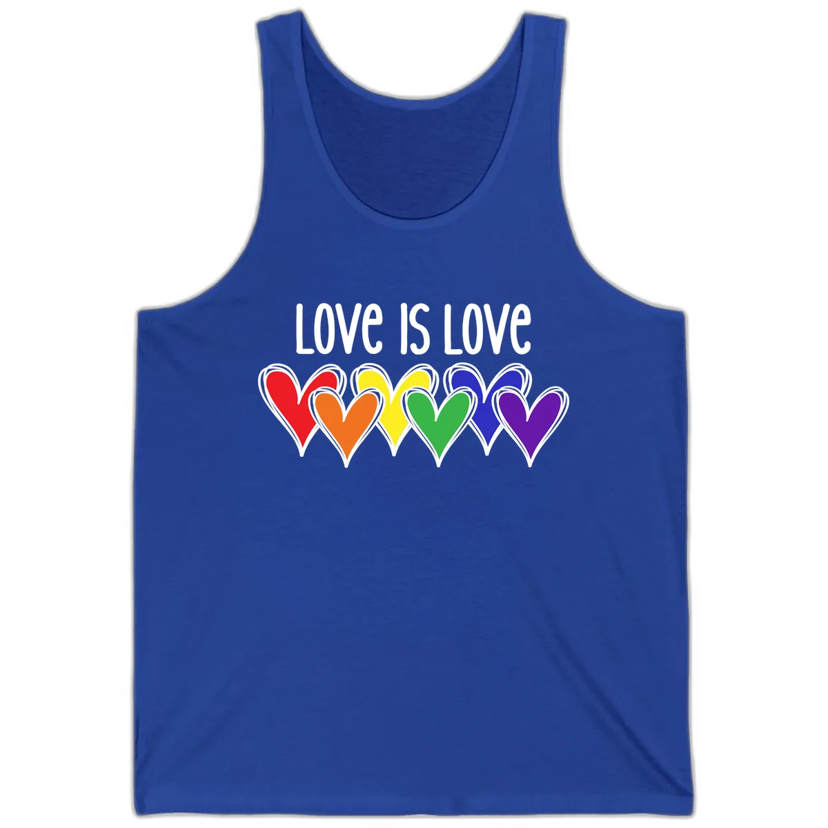 Love Is Love Rainbow Hearts Tank in True Royal