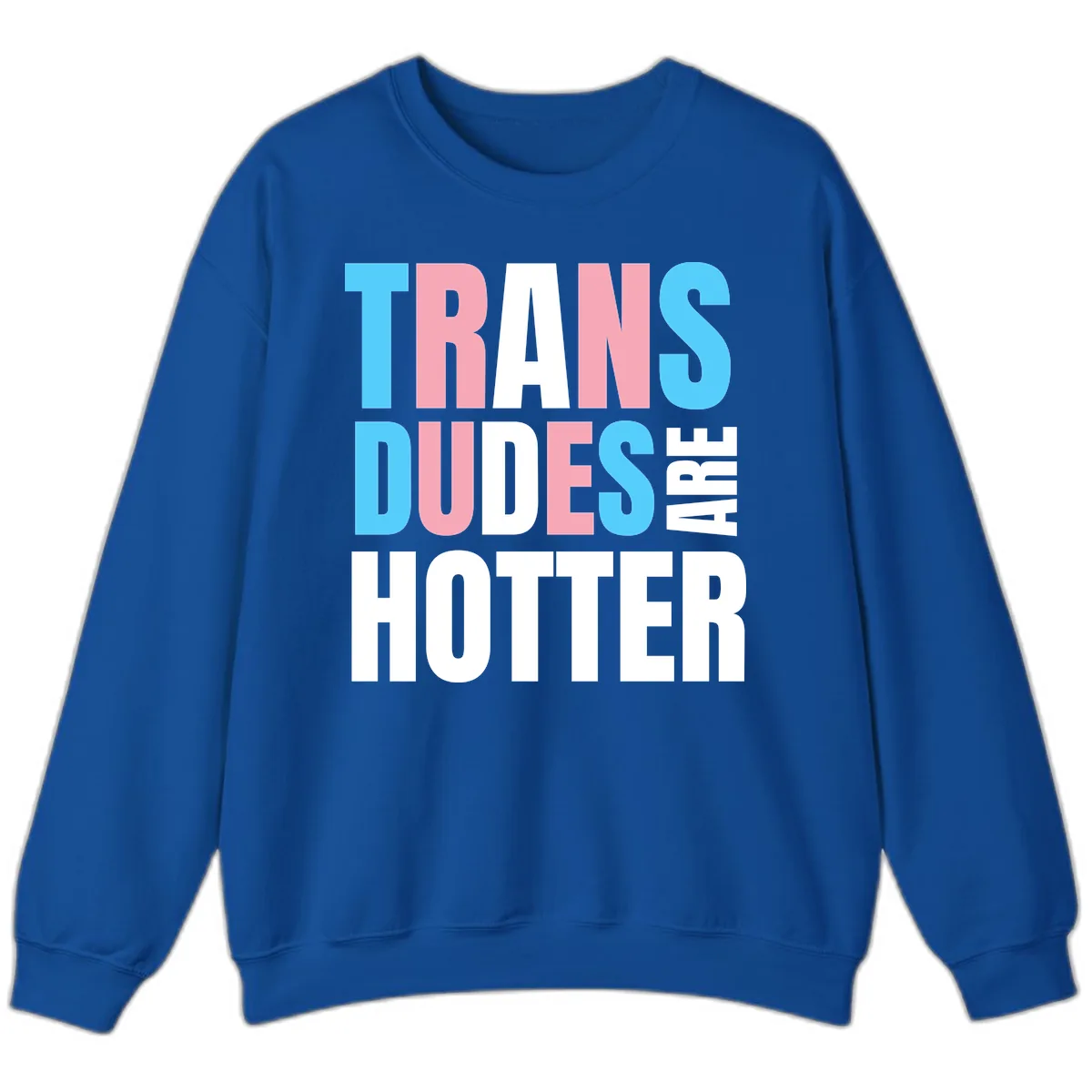Trans Dudes Are Hotter Sweatshirt in Royal