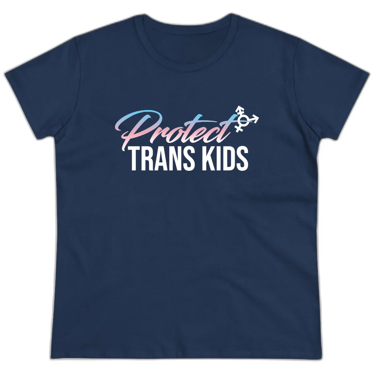 Protect Trans Kids Ladies Tee in Navy