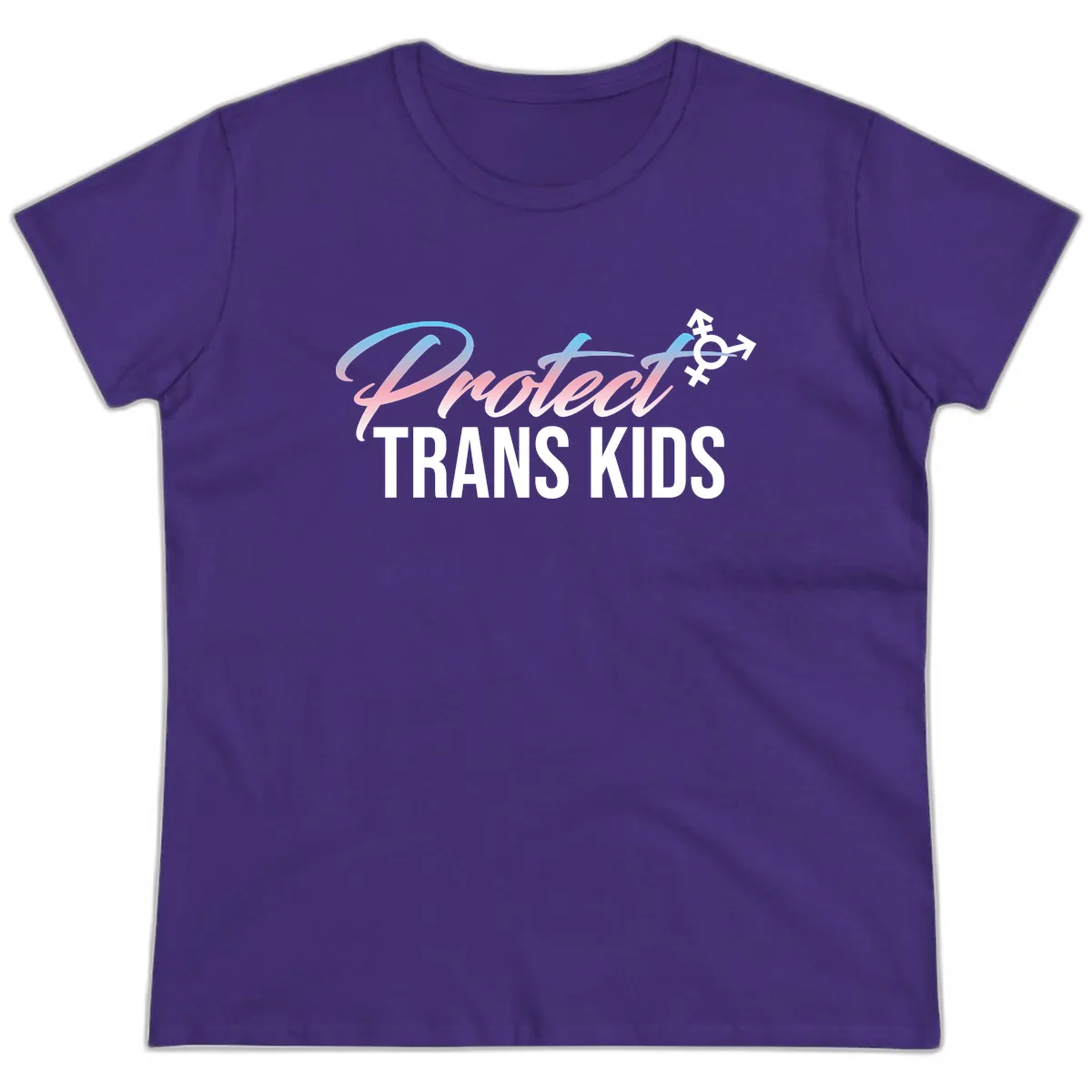 Protect Trans Kids Ladies Tee in Purple