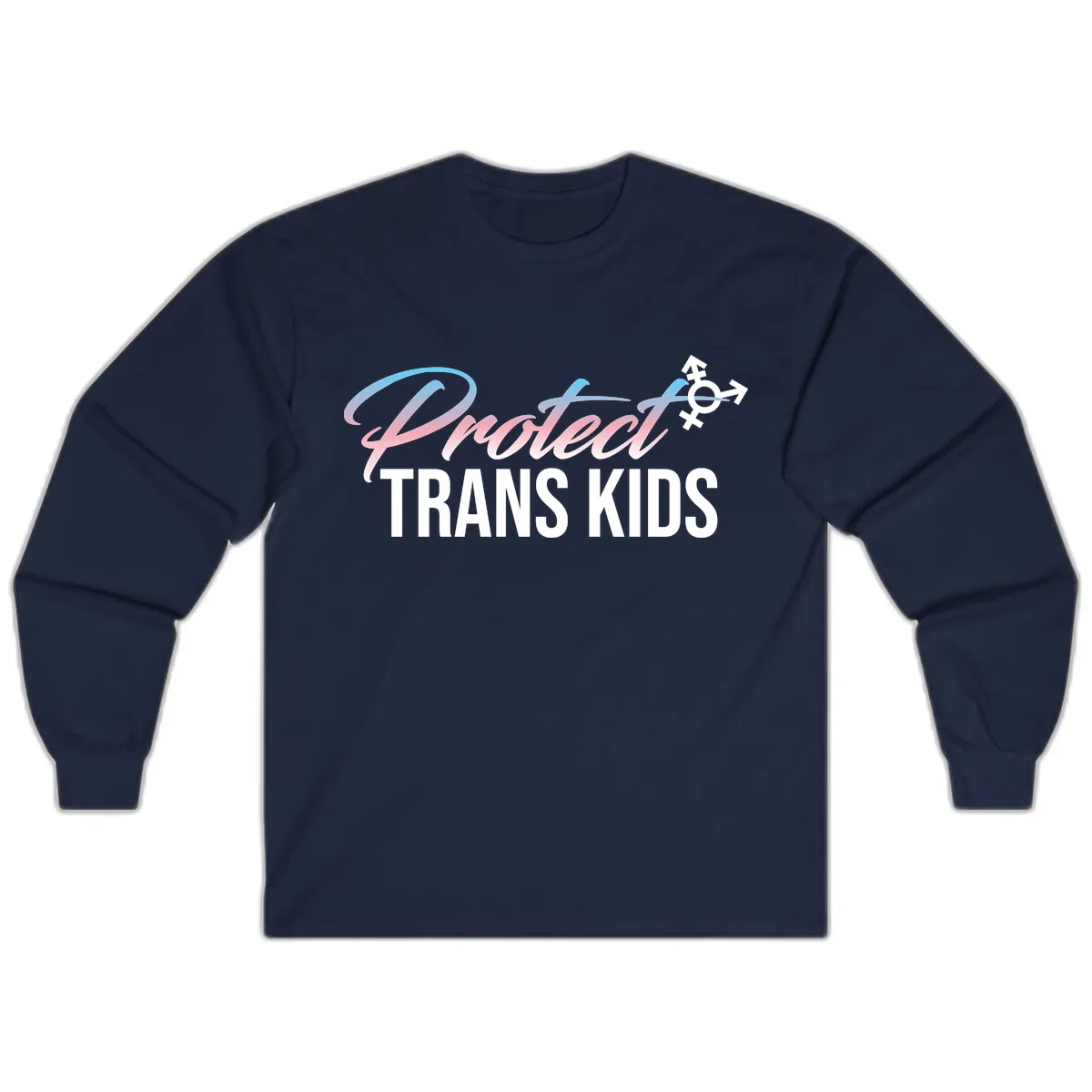 Protect Trans Kids Long Sleeve in Navy