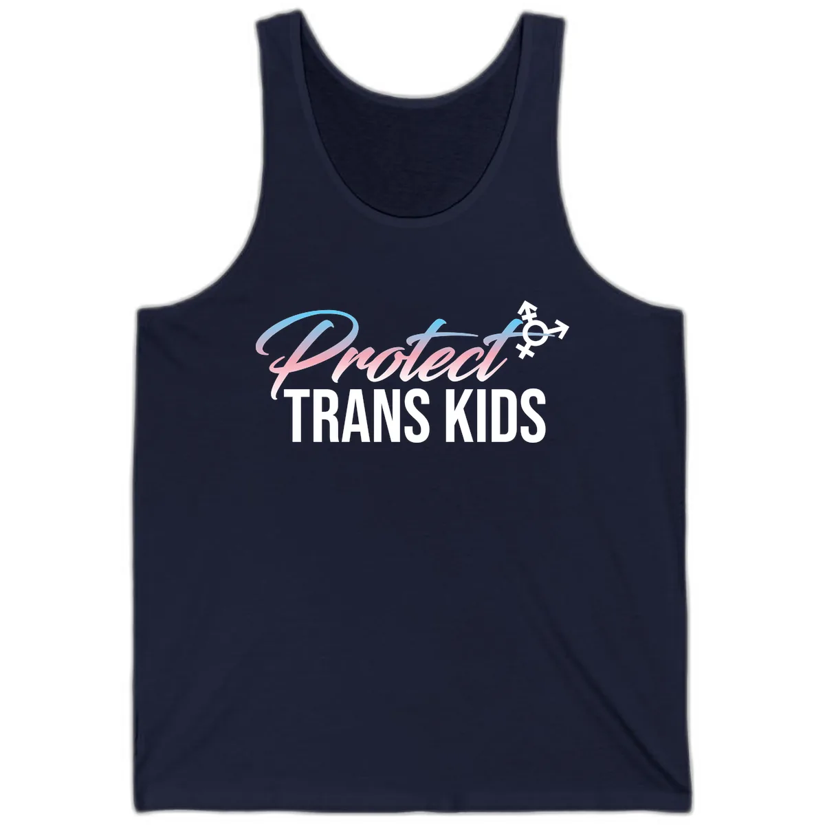 Protect Trans Kids Tank in Navy