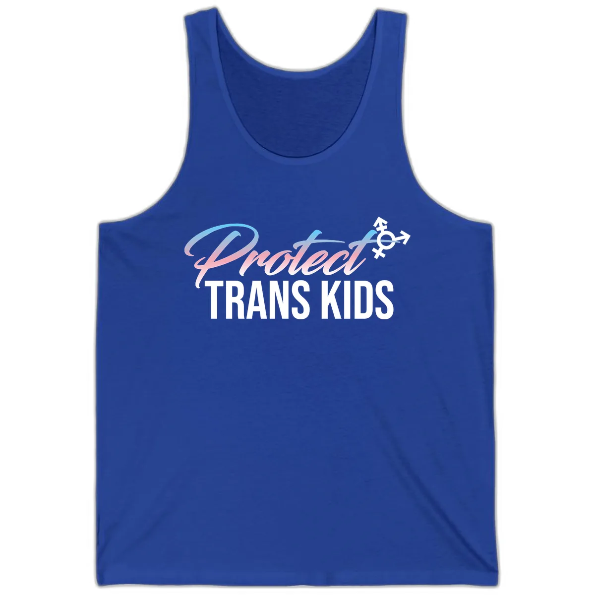 Protect Trans Kids Tank in True Royal