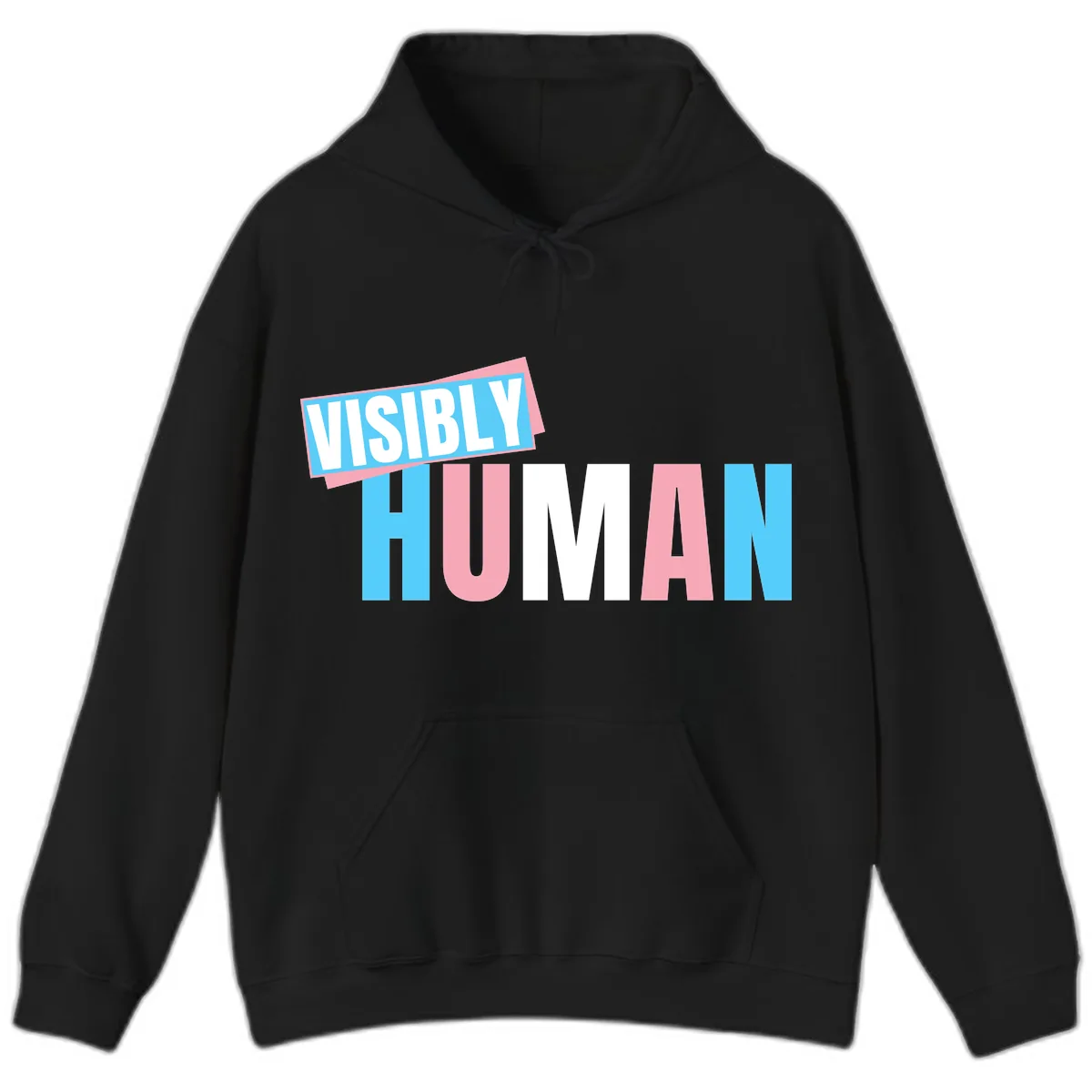 Visibly Human Pride Statement Hoodie in Black