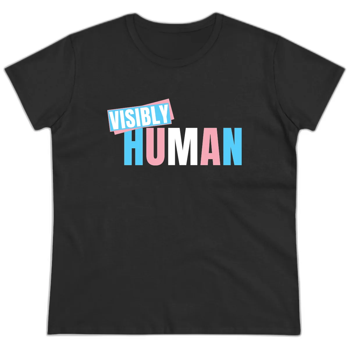 Visibly Human Pride Statement Ladies Tee in Black
