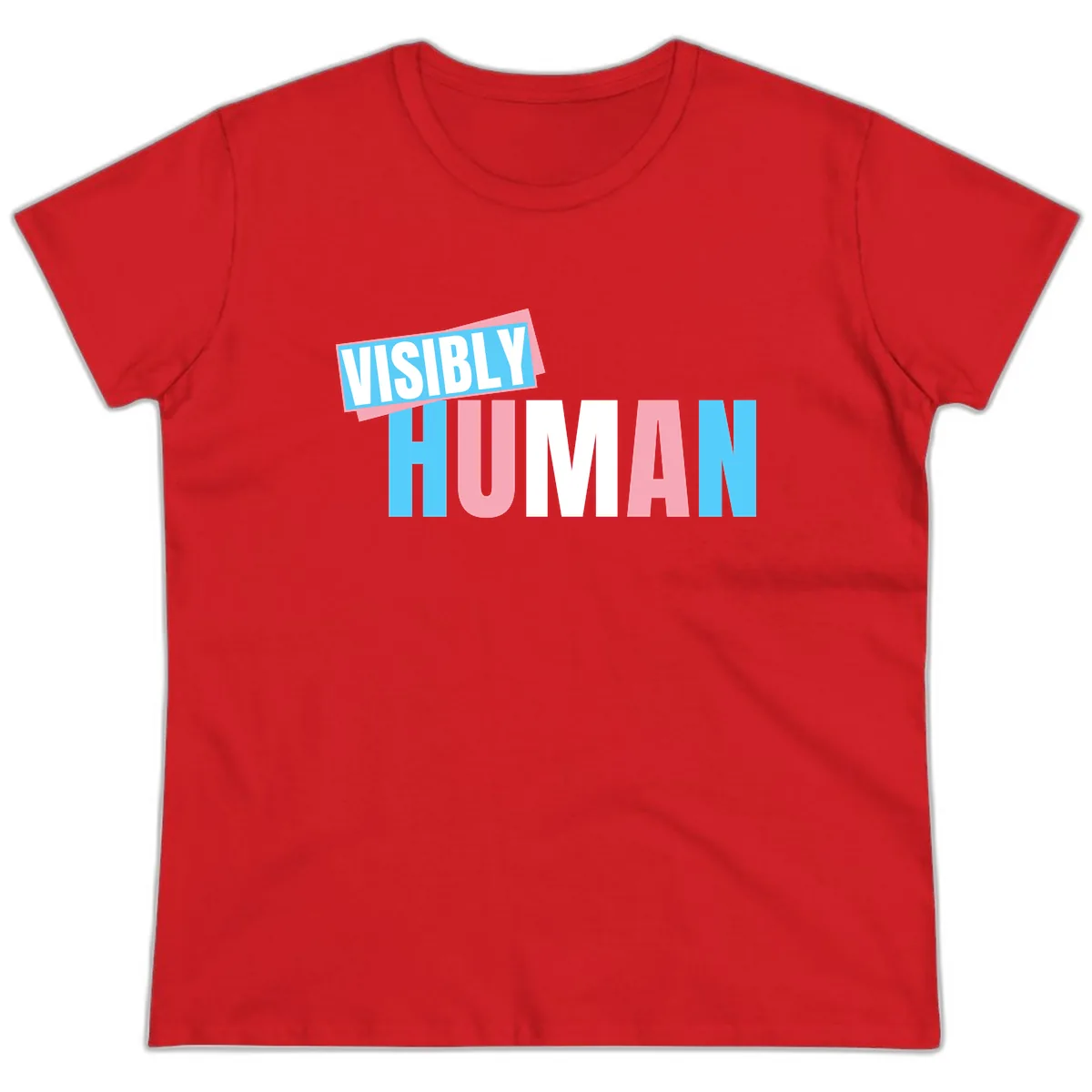 Visibly Human Pride Statement Ladies Tee in Red