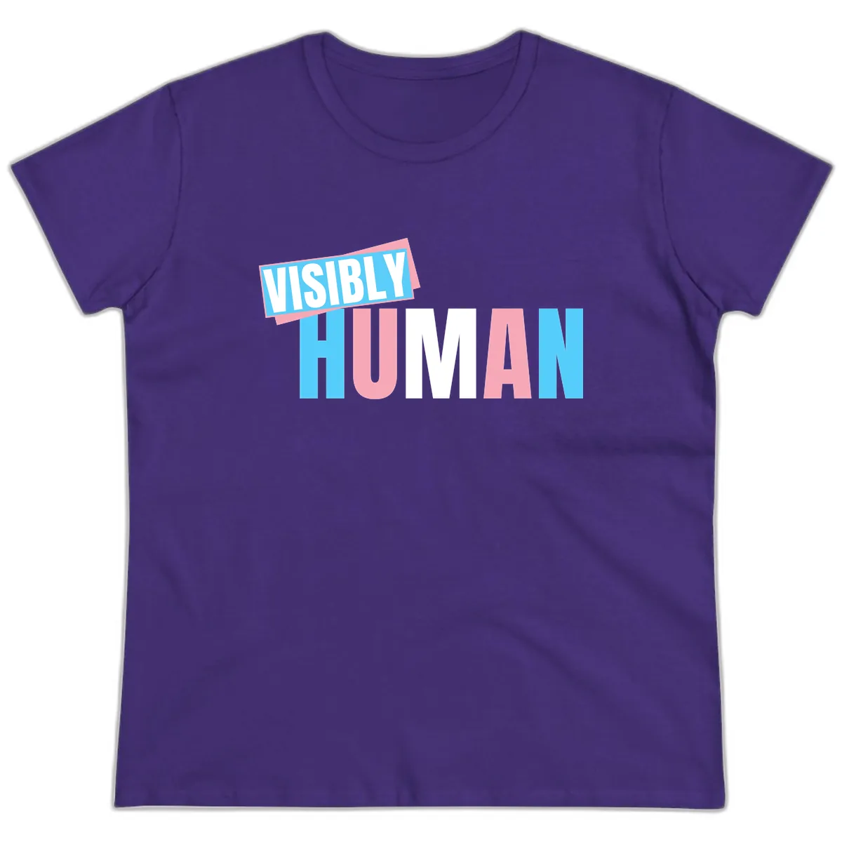Visibly Human Pride Statement Ladies Tee in Purple
