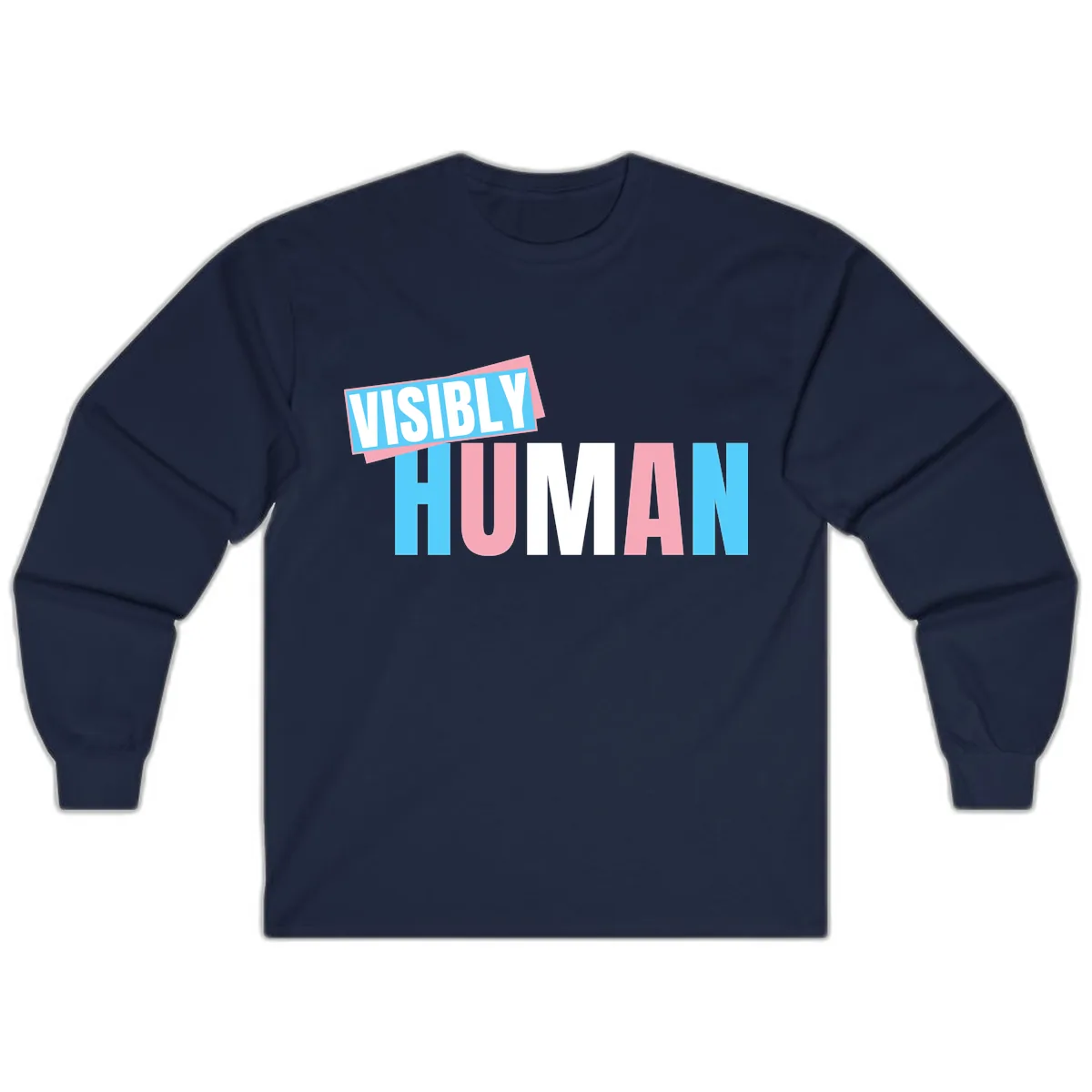 Visibly Human Pride Statement Long Sleeve in Navy