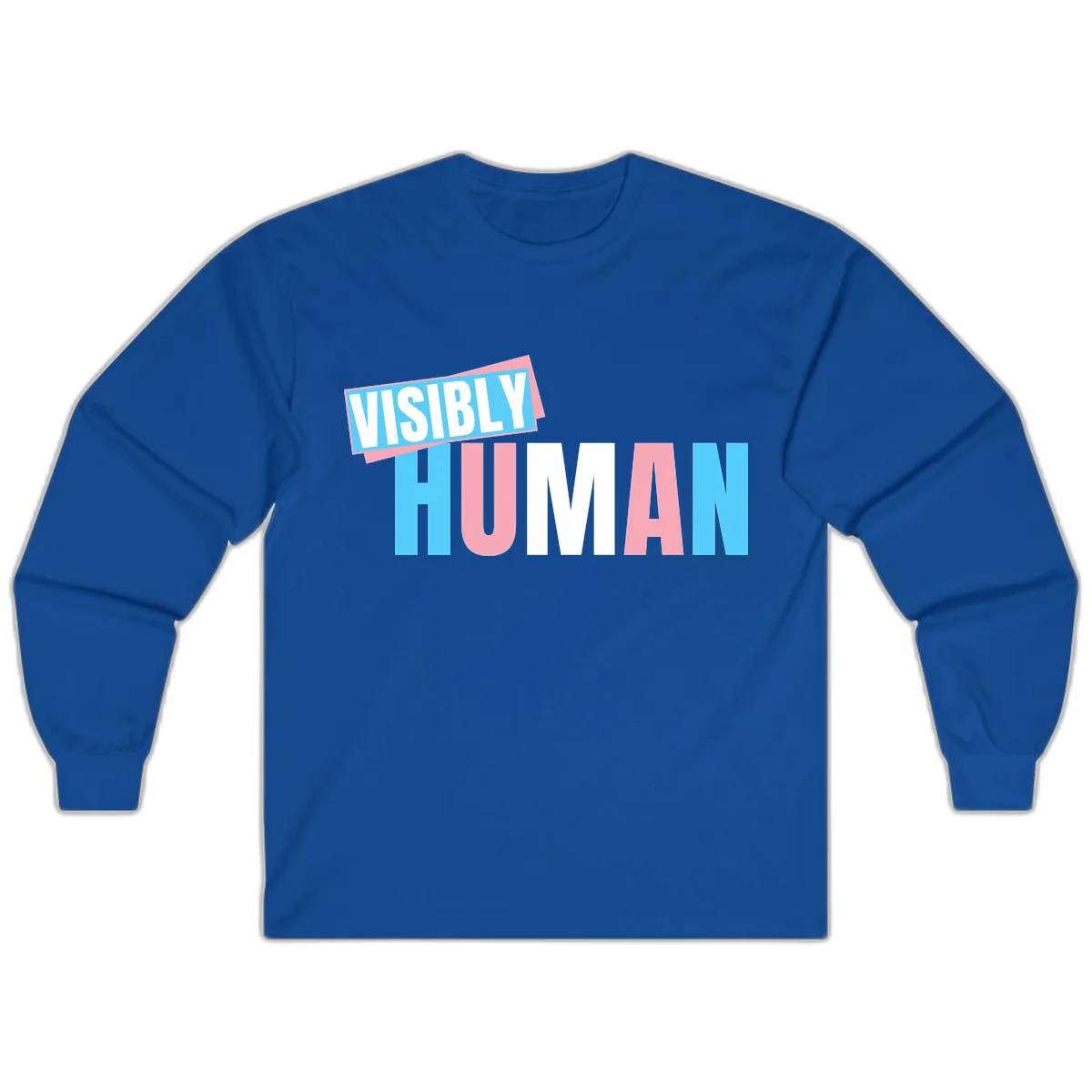 Visibly Human Pride Statement Long Sleeve in Royal