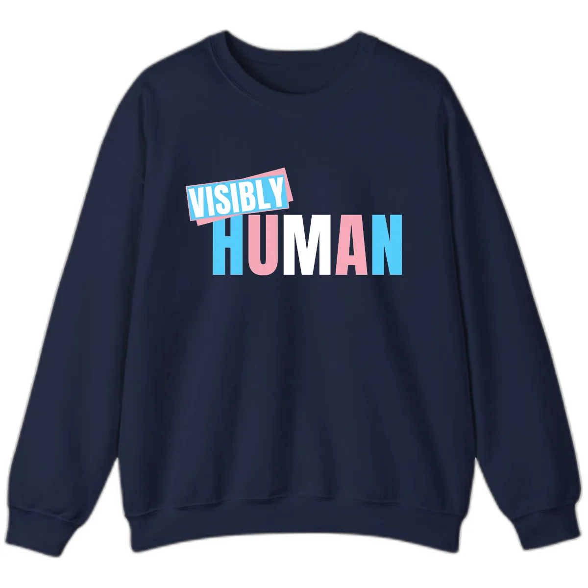 Visibly Human Pride Statement Sweatshirt in Navy