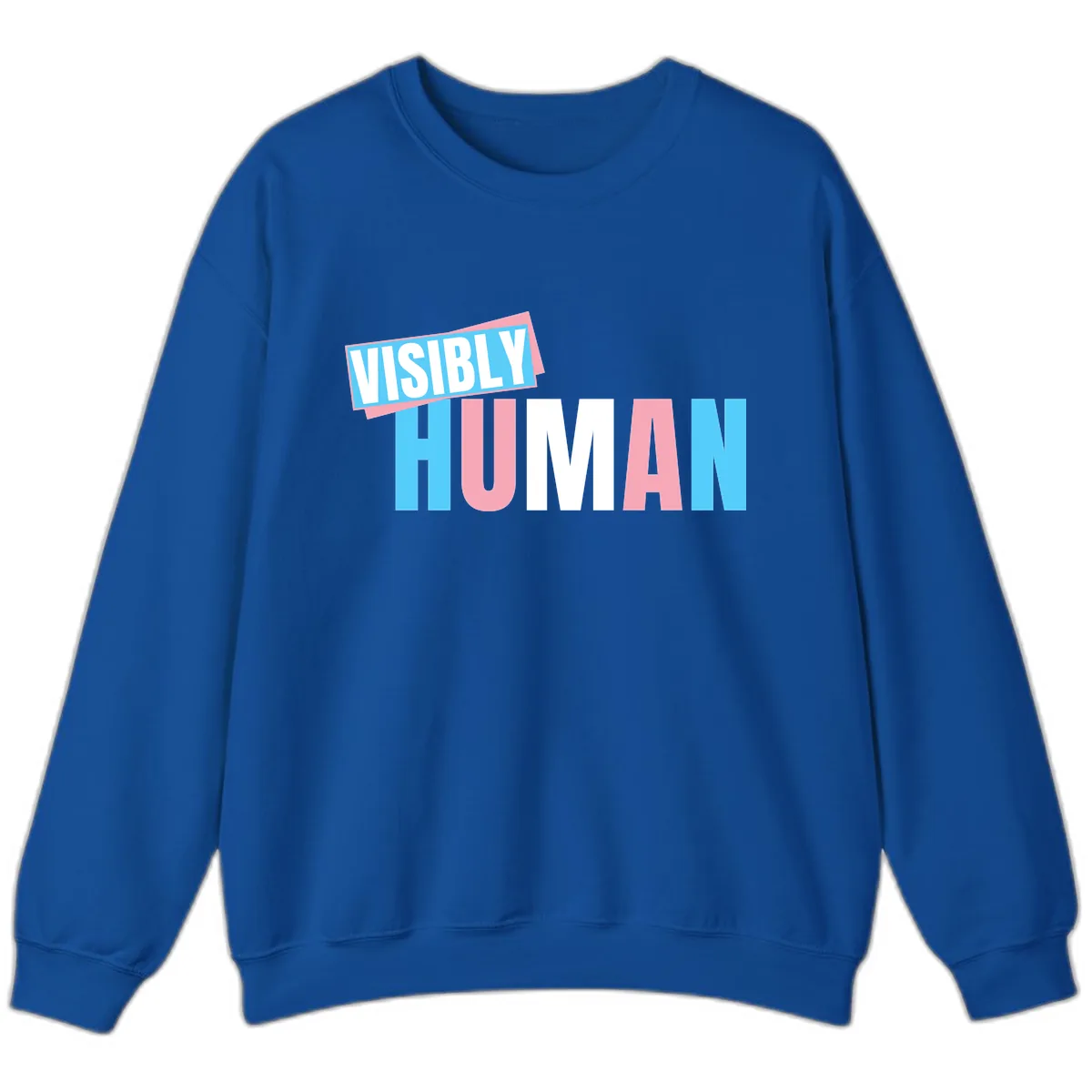 Visibly Human Pride Statement Sweatshirt in Royal