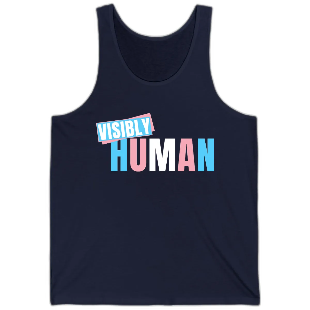 Visibly Human Pride Statement Tank in Navy