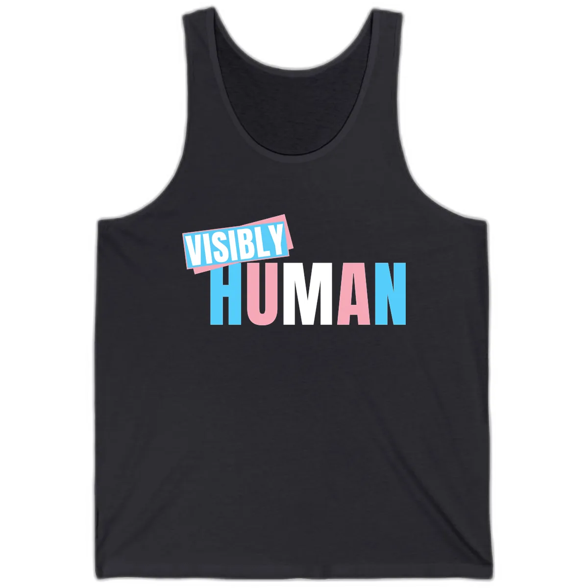 Visibly Human Pride Statement Tank in Dark Grey