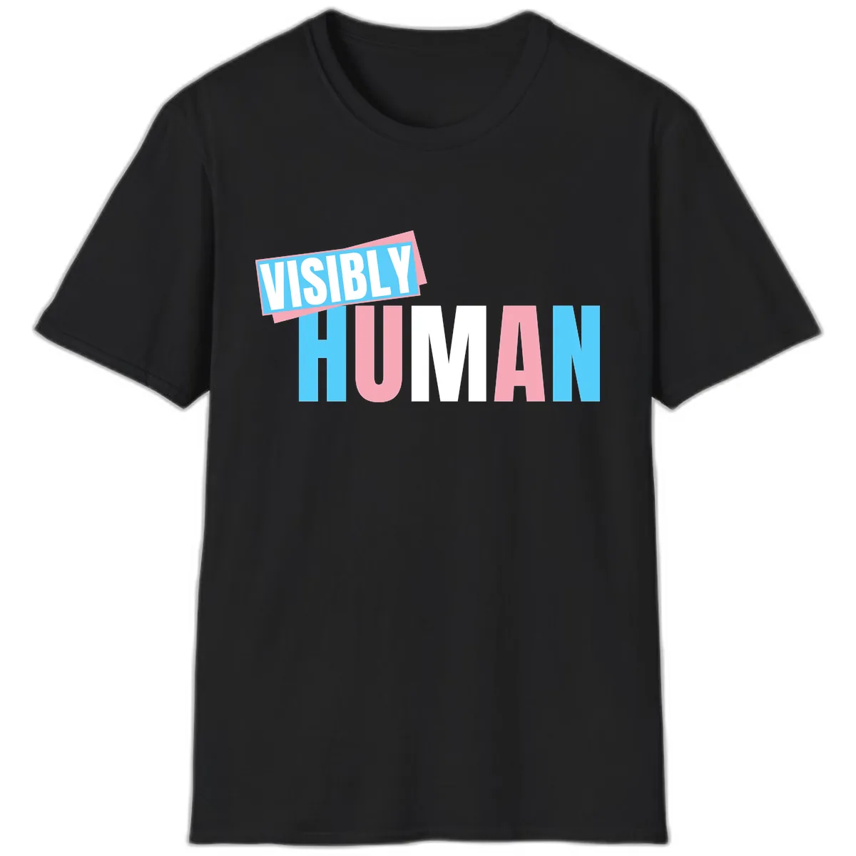 Visibly Human Pride Statement T-Shirt in Black