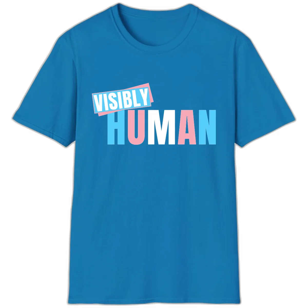 Visibly Human Pride Statement T-Shirt in Sapphire