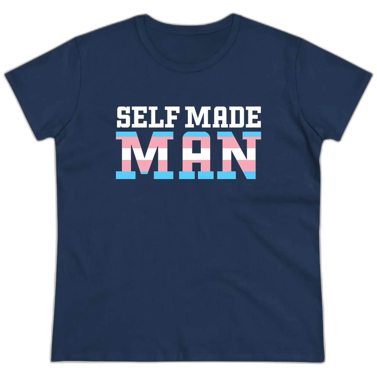 Self Made Trans Pride Ladies Tee in Navy