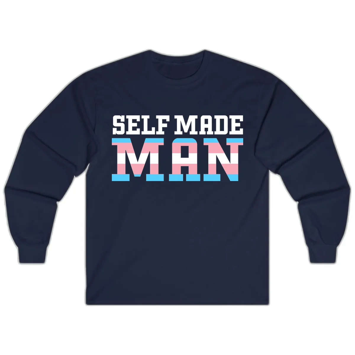 Self Made Trans Pride Long Sleeve in Navy