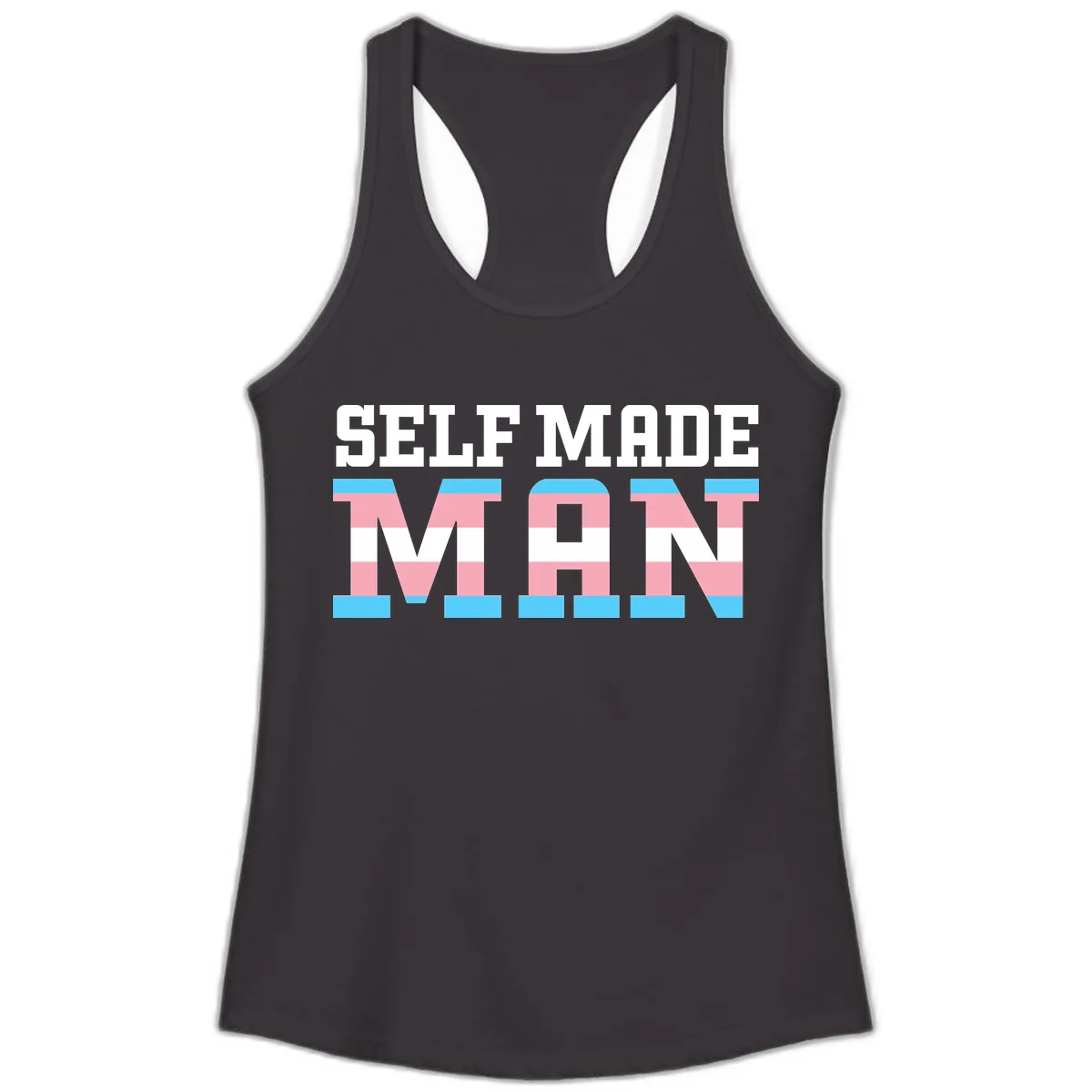 Self Made Trans Pride Ladies Tank in Black