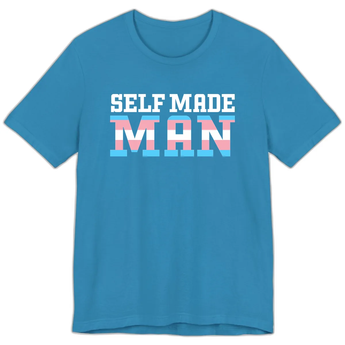 Self Made Trans Pride Premium T-Shirt in Aqua