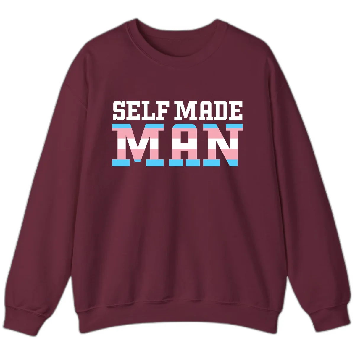 Self Made Trans Pride Sweatshirt in Maroon