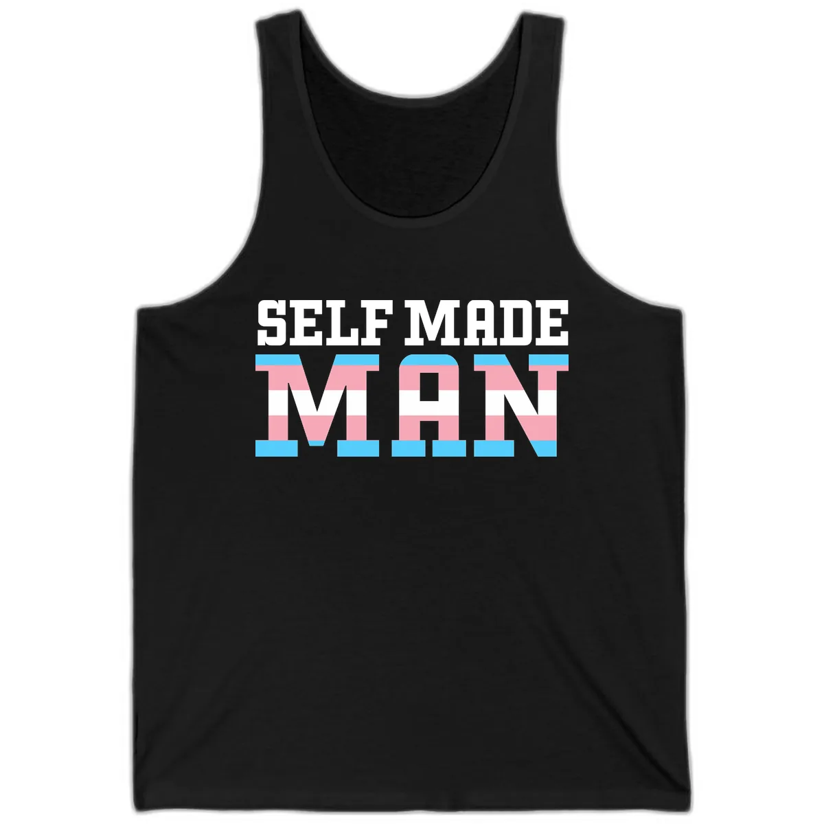 Self Made Trans Pride Tank in Black