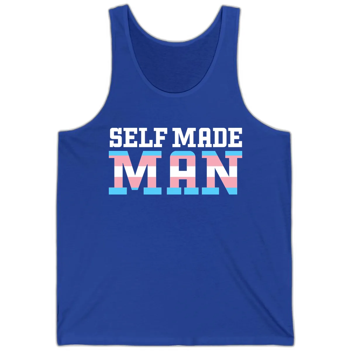 Self Made Trans Pride Tank in True Royal