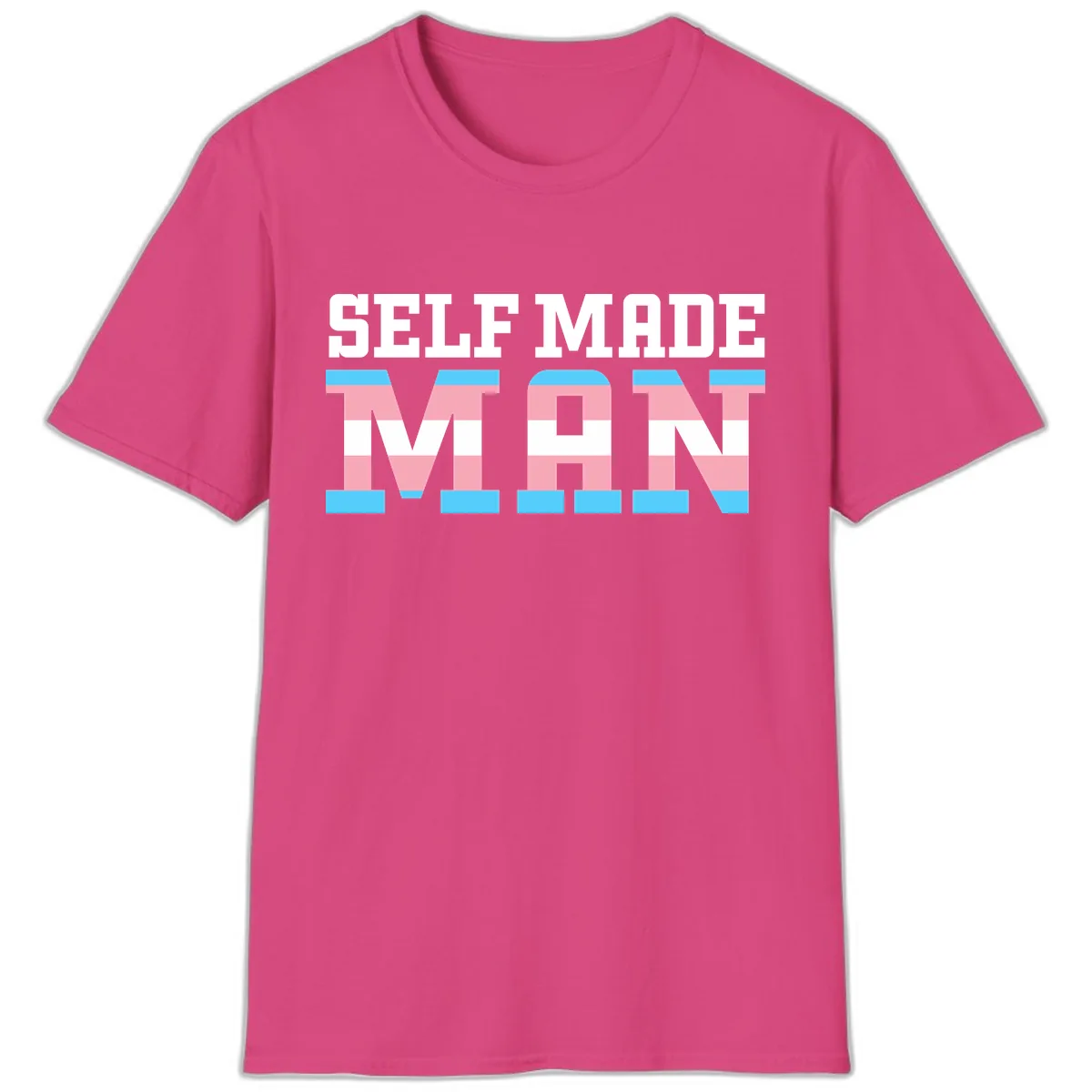 Self Made Trans Pride T-Shirt in Heliconia