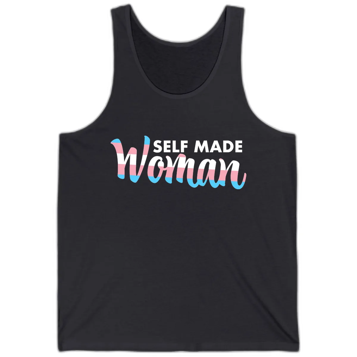 Self Made Woman Tank in Dark Grey