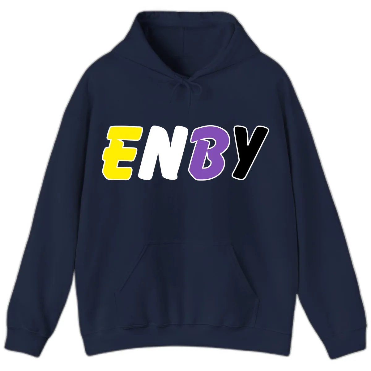 Enjoy Three Seven Pride Design Hoodie in Navy
