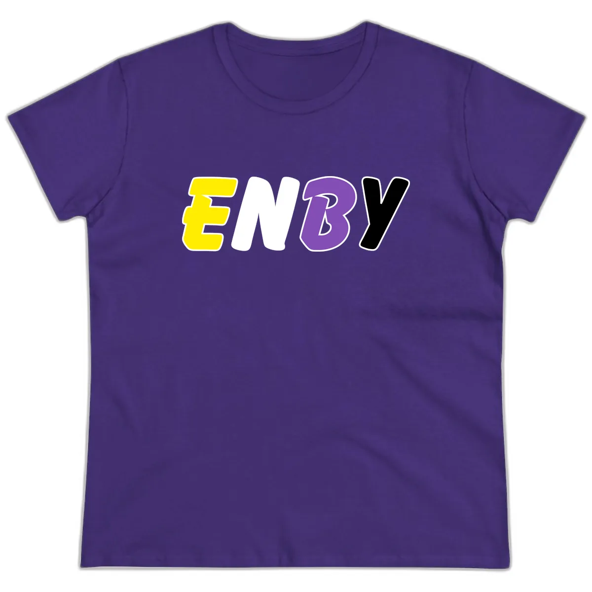 Enjoy Three Seven Pride Design Ladies Tee in Purple