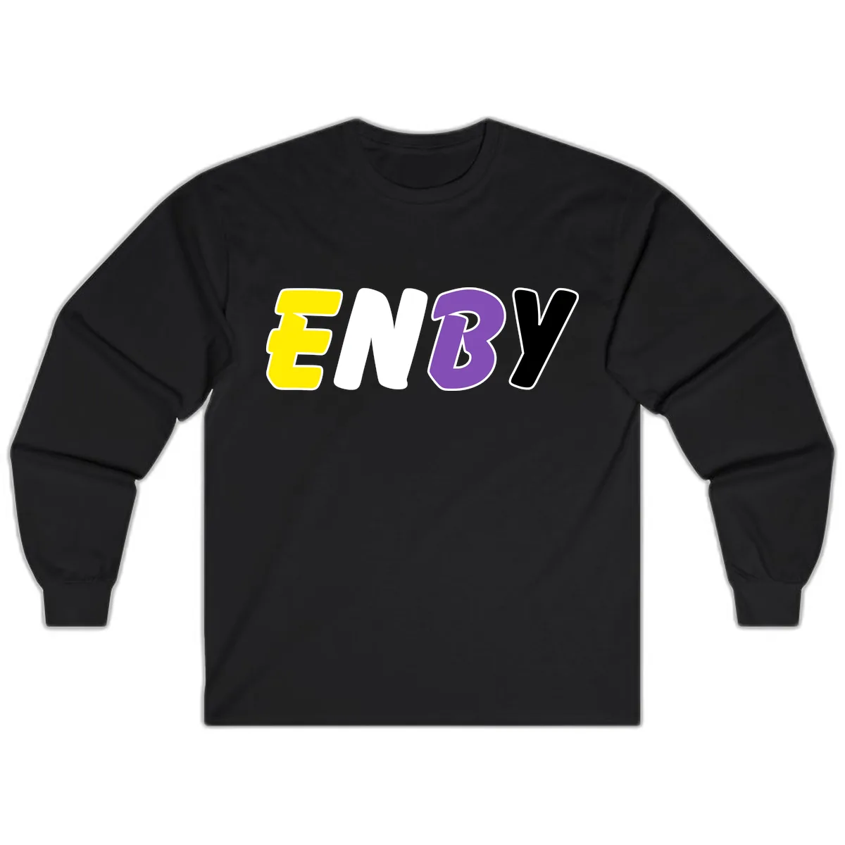 Enjoy Three Seven Pride Design Long Sleeve in Black