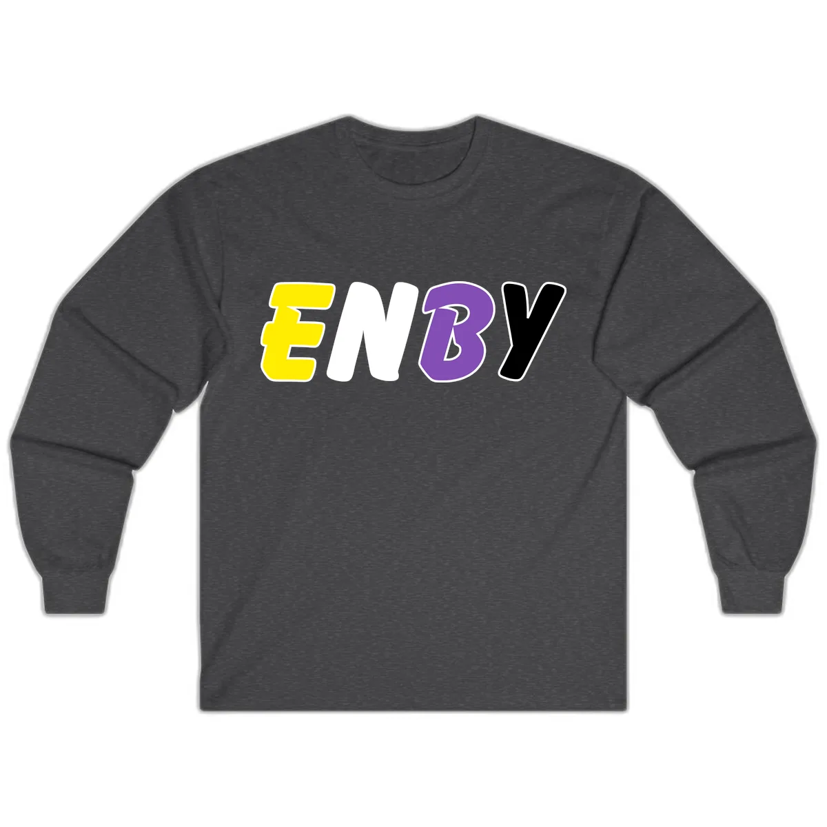 Enjoy Three Seven Pride Design Long Sleeve in Dark Heather