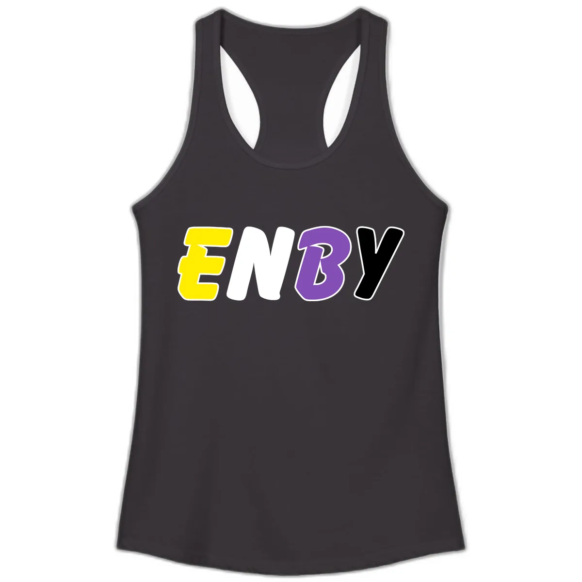 Enjoy Three Seven Pride Design Ladies Tank in Black