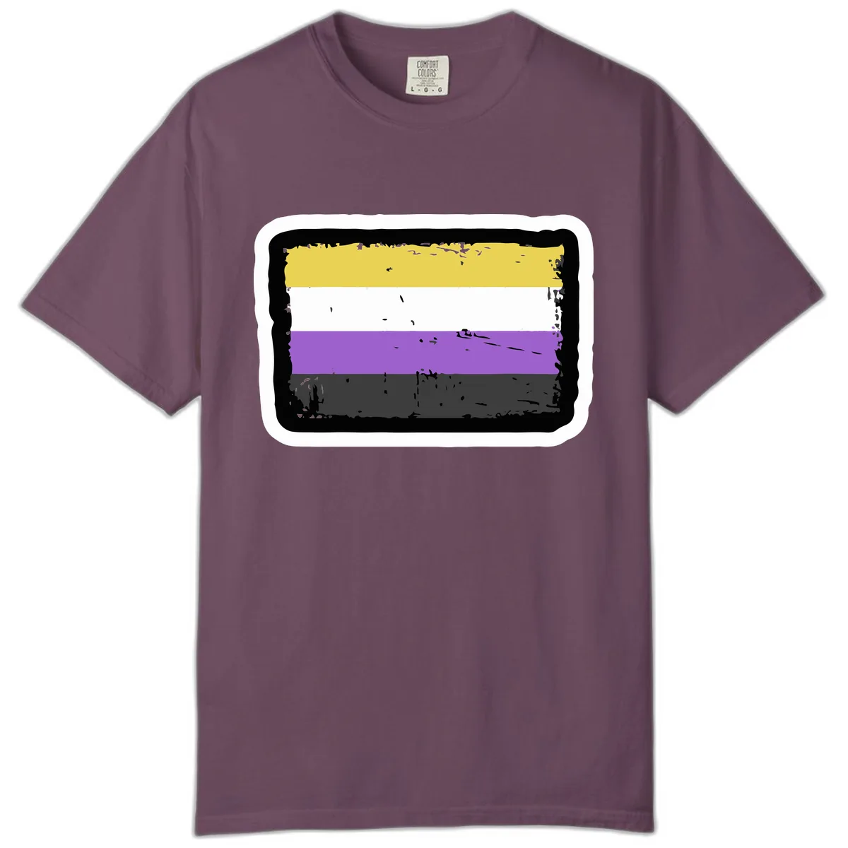 Nonbinary Pride Flag Comfort Color in Berry