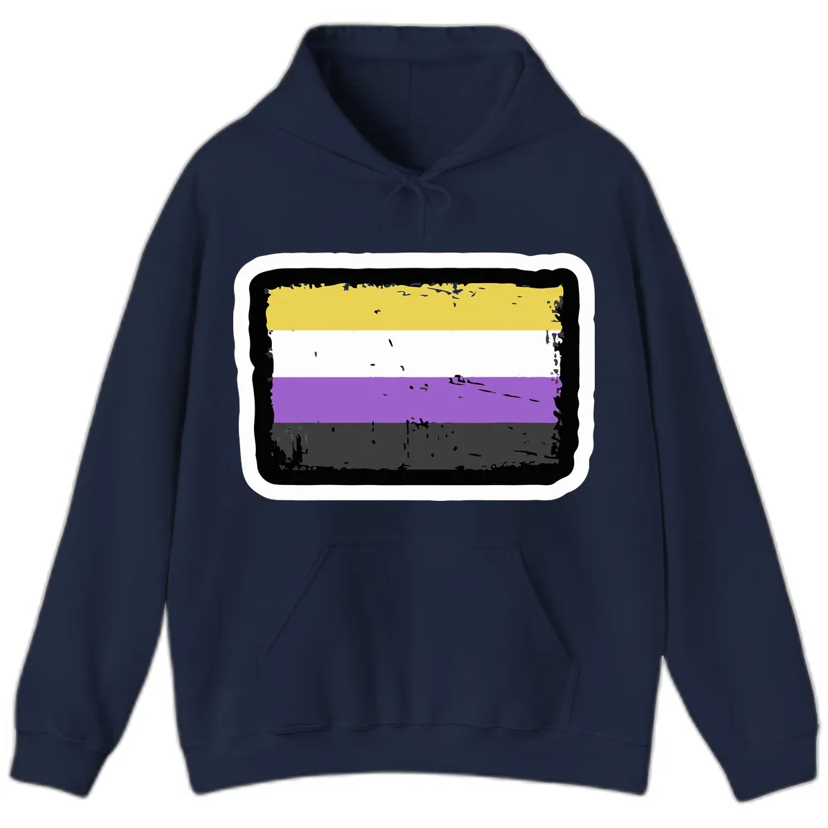 Nonbinary Pride Flag Hoodie in Navy