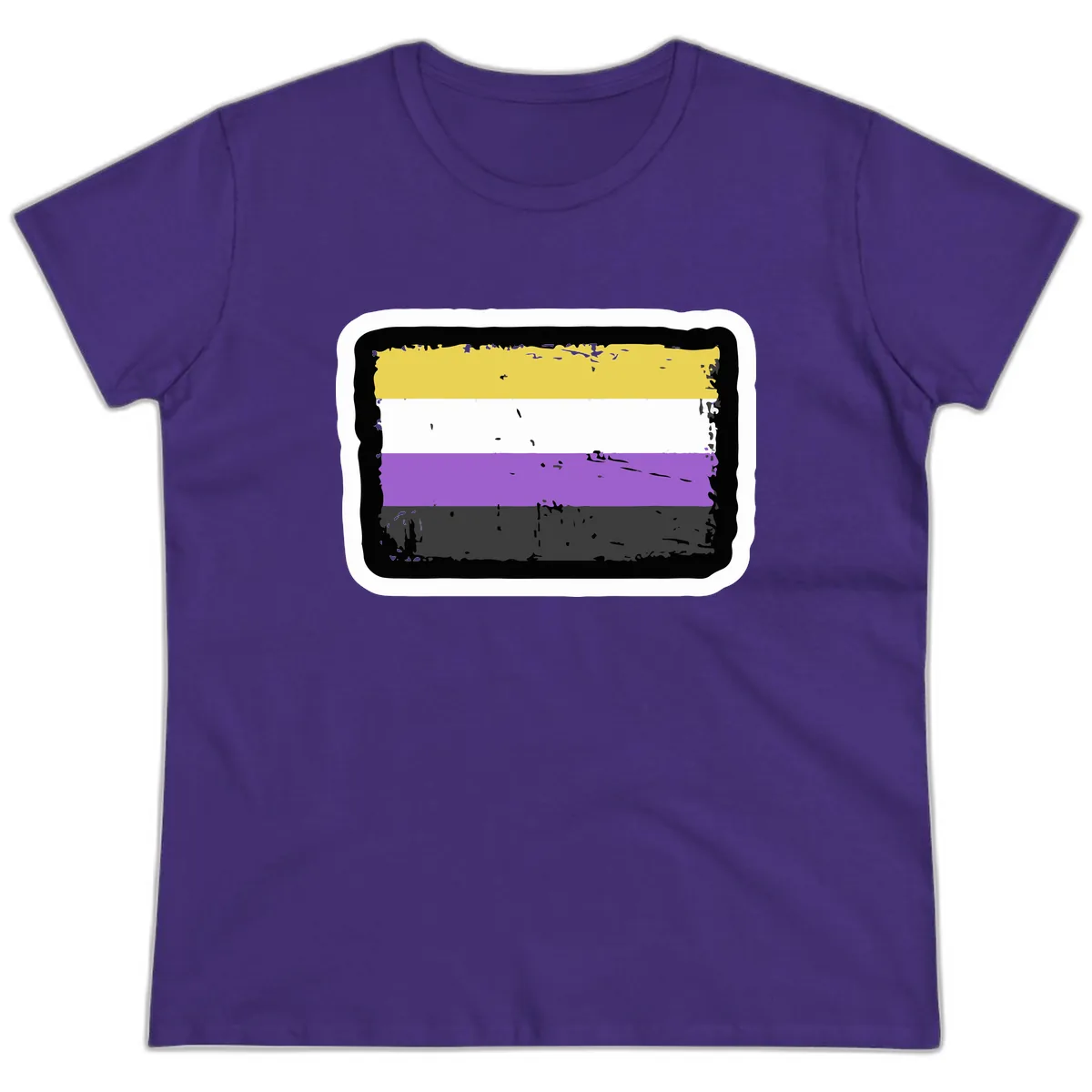 Nonbinary Pride Flag Ladies Tee in Purple