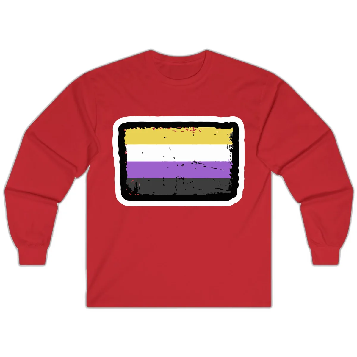 Nonbinary Pride Flag Long Sleeve in Red