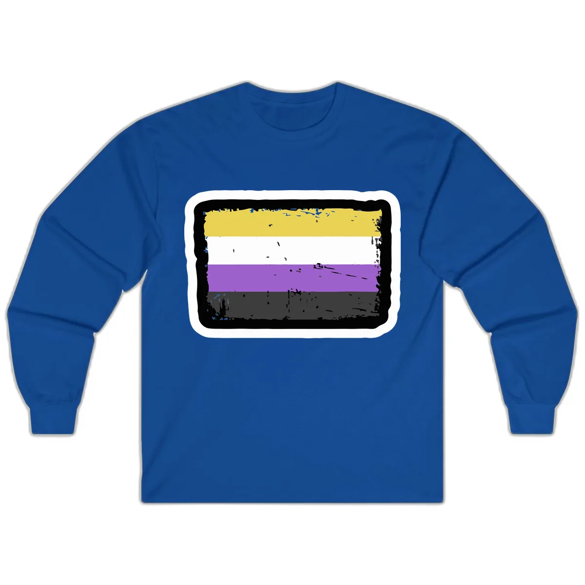 Nonbinary Pride Flag Long Sleeve in Royal