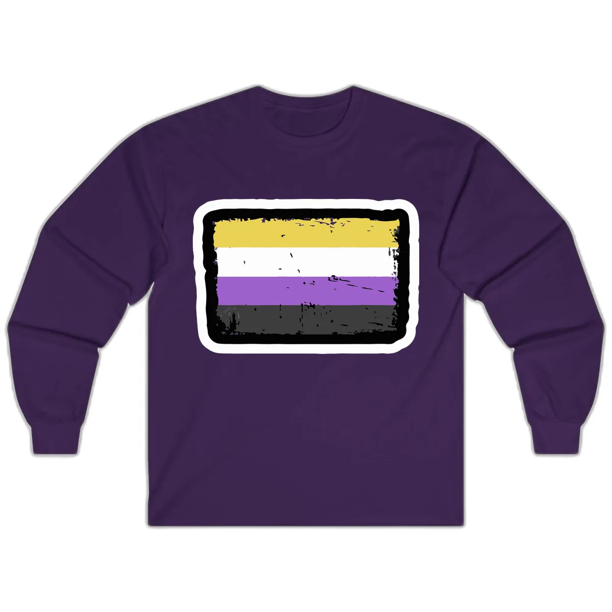 Nonbinary Pride Flag Long Sleeve in Purple