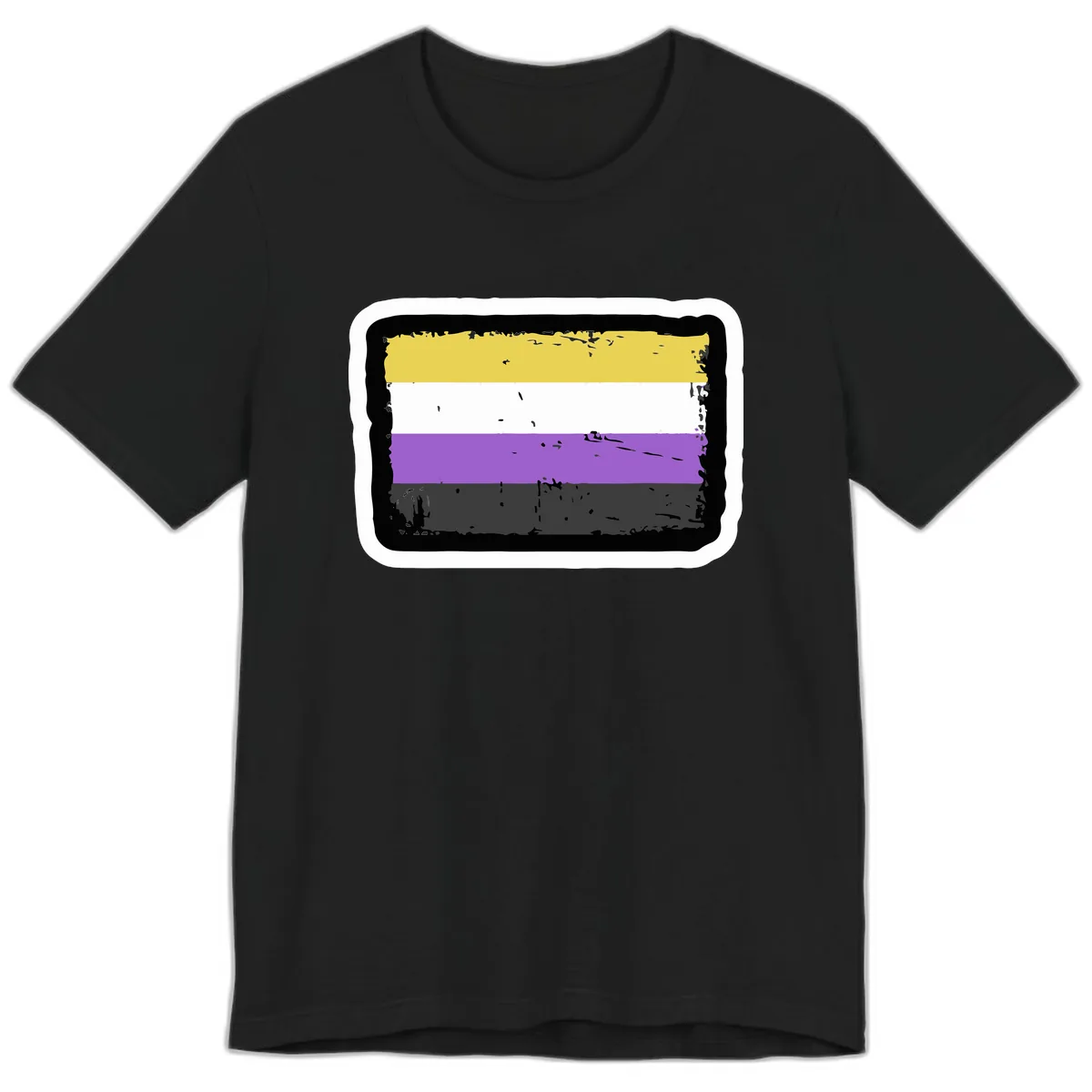 Nonbinary Pride Flag Premium T-Shirt in Black