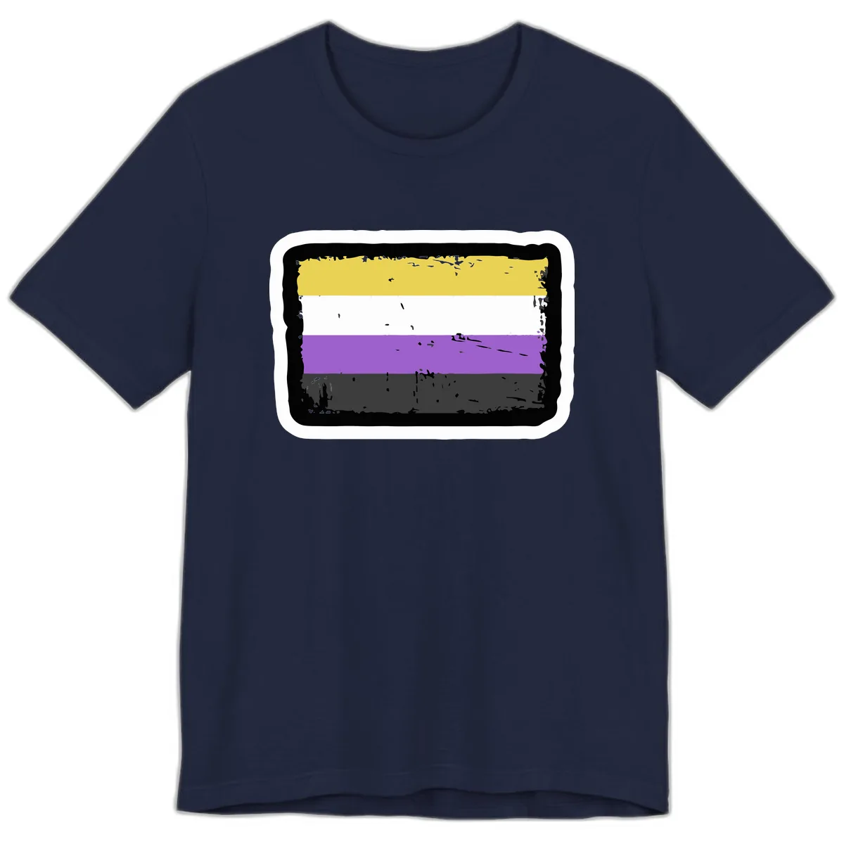 Nonbinary Pride Flag Premium T-Shirt in Navy