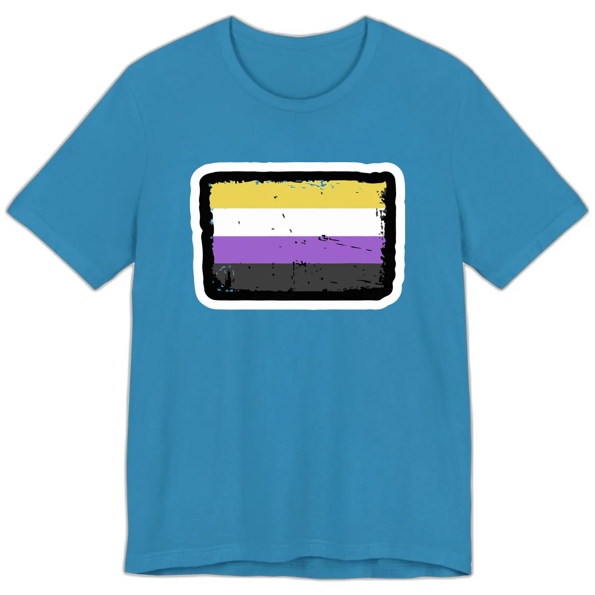 Nonbinary Pride Flag Premium T-Shirt in Aqua