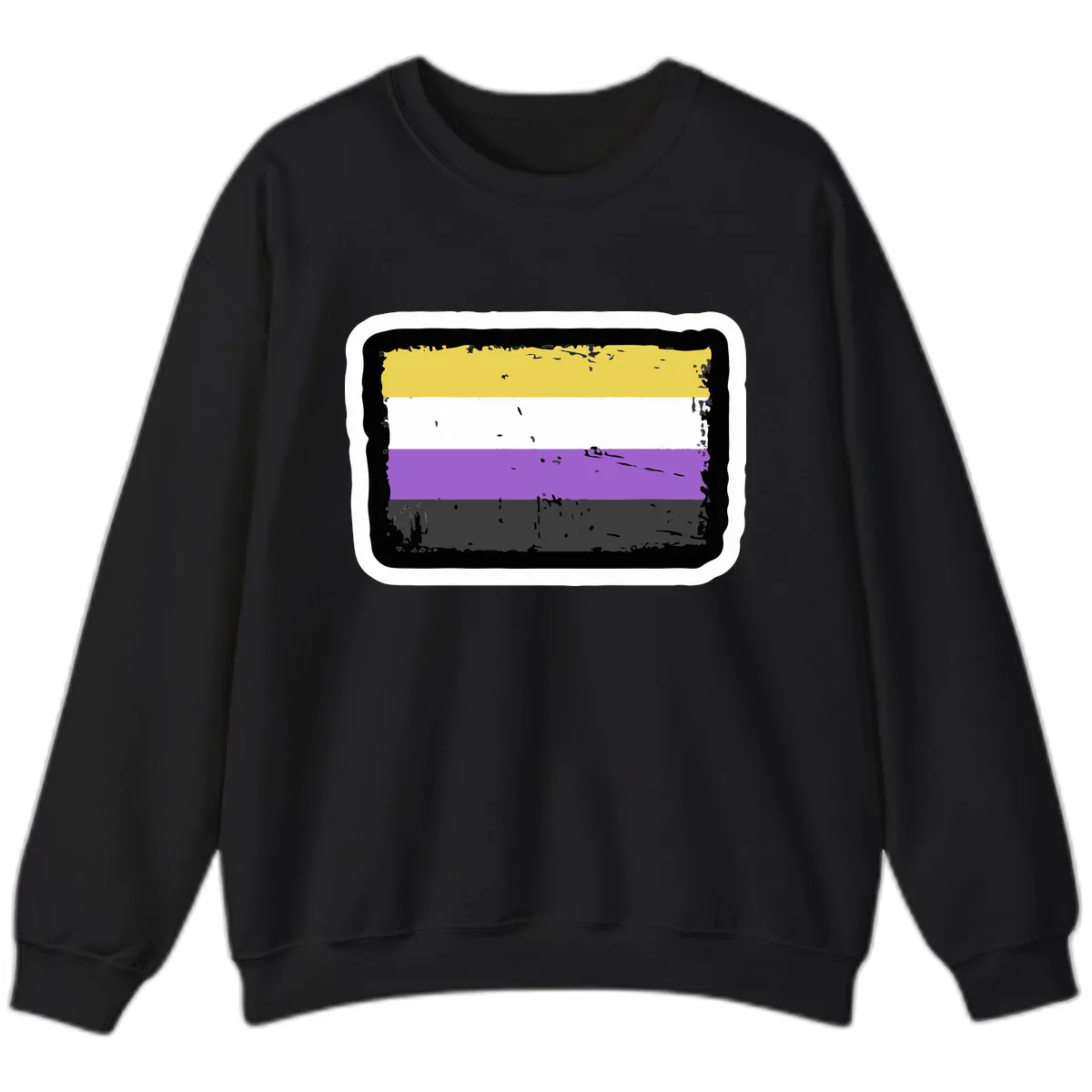 Nonbinary Pride Flag Sweatshirt in Black